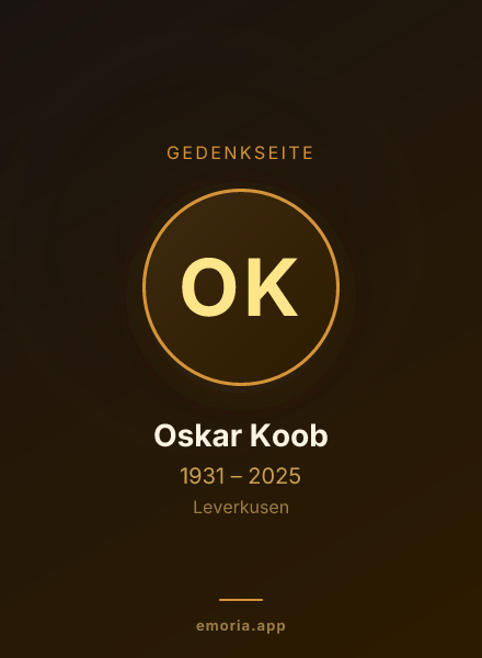 Gedenkportrait von Oskar Koob