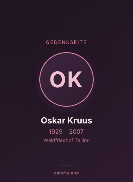 Gedenkportrait von Oskar Kruus