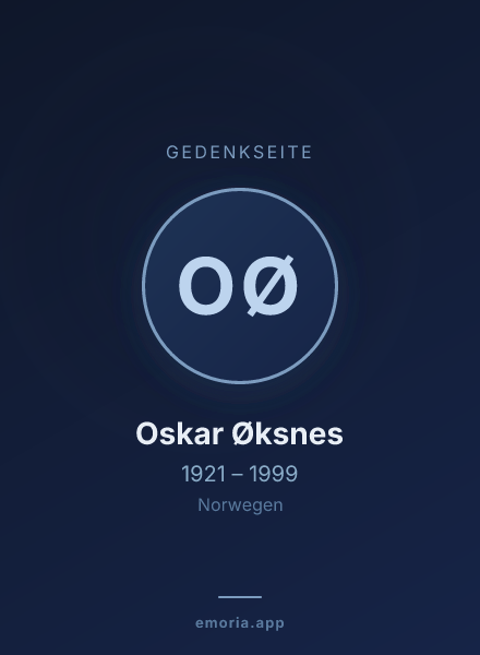 Gedenkportrait von Oskar Øksnes