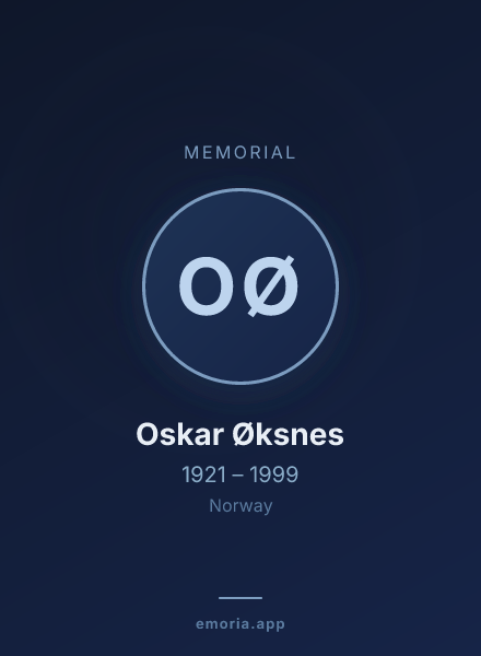 Memorial portrait of Oskar Øksnes