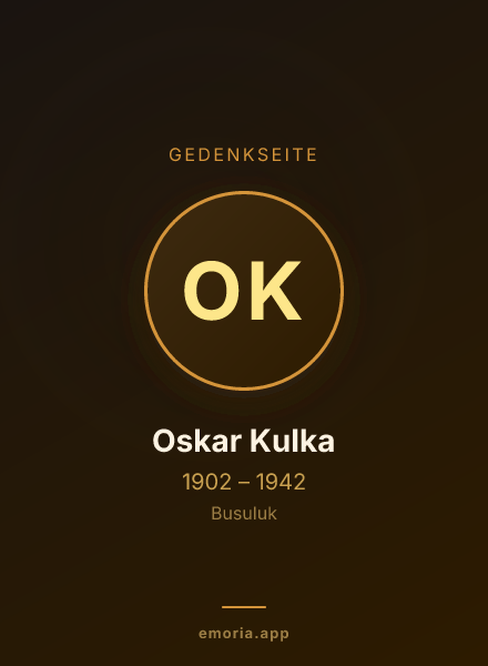 Gedenkportrait von Oskar Kulka