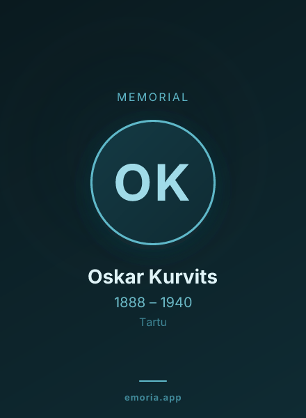 Memorial portrait of Oskar Kurvits