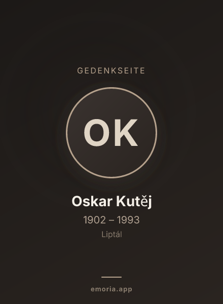 Gedenkportrait von Oskar Kutěj