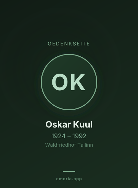 Gedenkportrait von Oskar Kuul