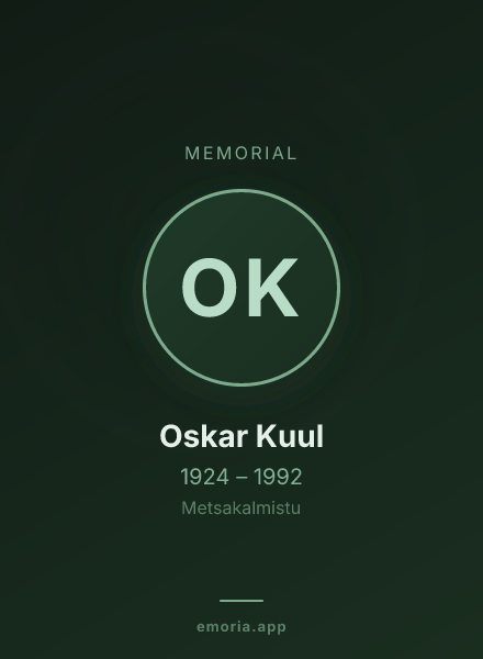 Memorial portrait of Oskar Kuul