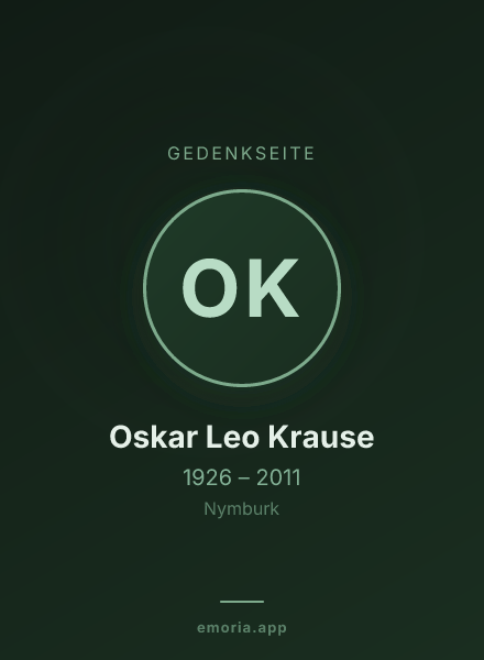 Gedenkportrait von Oskar Leo Krause