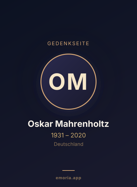 Gedenkportrait von Oskar Mahrenholtz