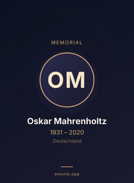 Memorial portrait of Oskar Mahrenholtz