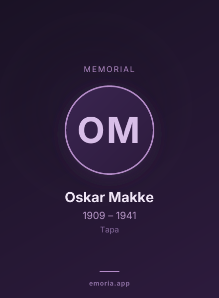 Memorial portrait of Oskar Makke