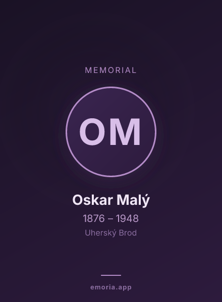 Memorial portrait of Oskar Malý