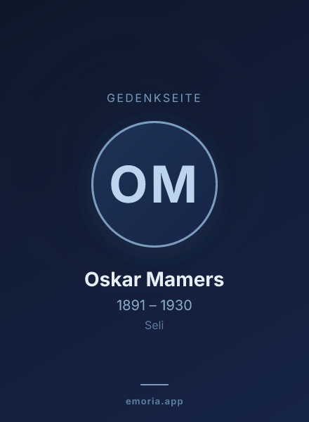 Gedenkportrait von Oskar Mamers