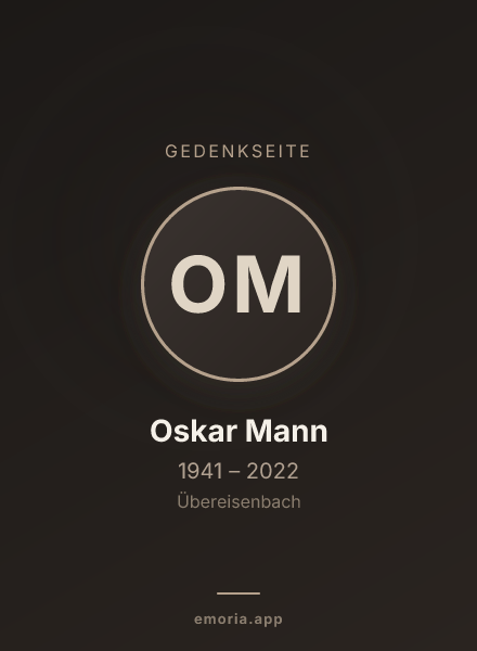 Gedenkportrait von Oskar Mann