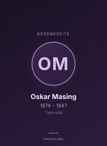 Gedenkportrait von Oskar Masing