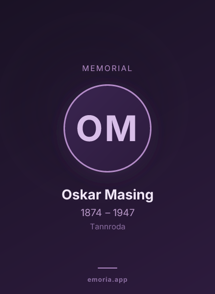 Memorial portrait of Oskar Masing