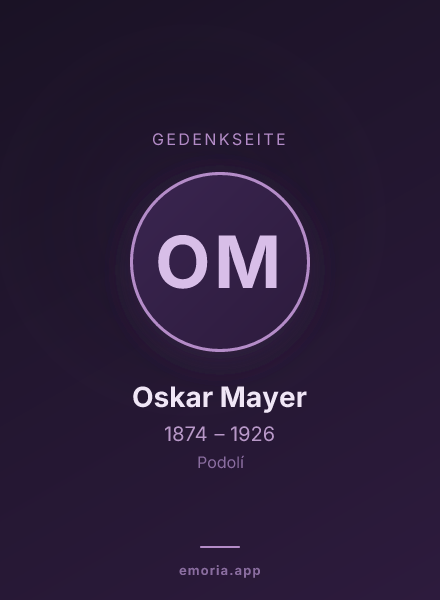 Gedenkportrait von Oskar Mayer