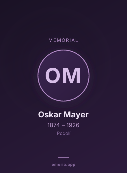 Memorial portrait of Oskar Mayer
