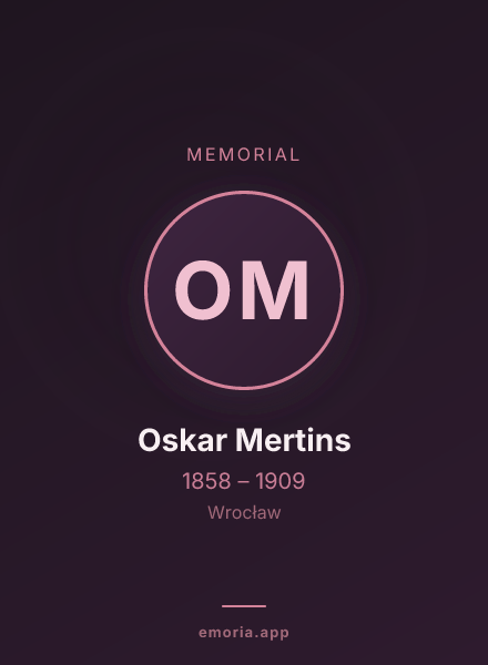 Memorial portrait of Oskar Mertins
