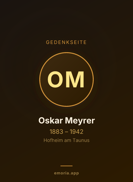 Gedenkportrait von Oskar Meyrer