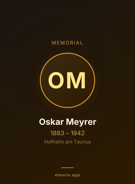 Memorial portrait of Oskar Meyrer