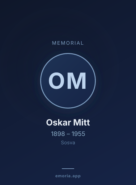 Memorial portrait of Oskar Mitt
