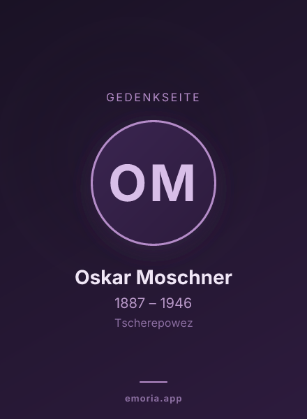Gedenkportrait von Oskar Moschner