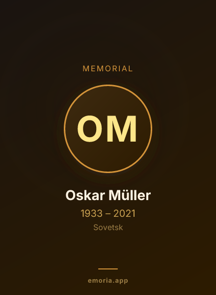 Memorial portrait of Oskar Müller