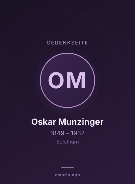 Gedenkportrait von Oskar Munzinger