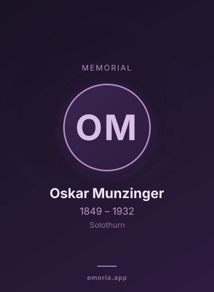 Memorial portrait of Oskar Munzinger