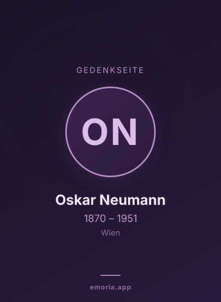 Gedenkportrait von Oskar Neumann