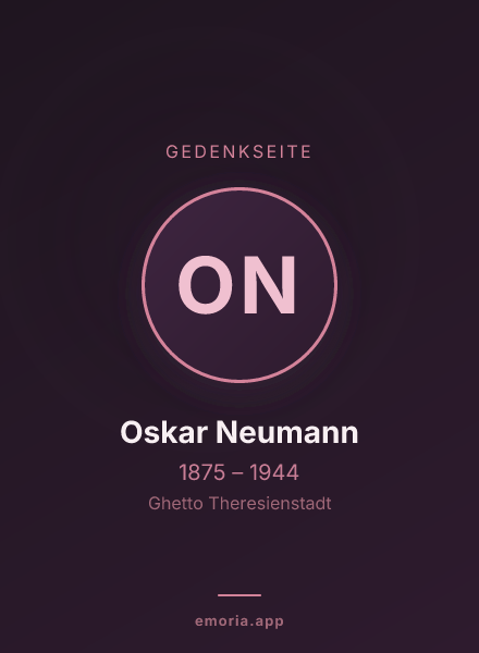 Gedenkportrait von Oskar Neumann