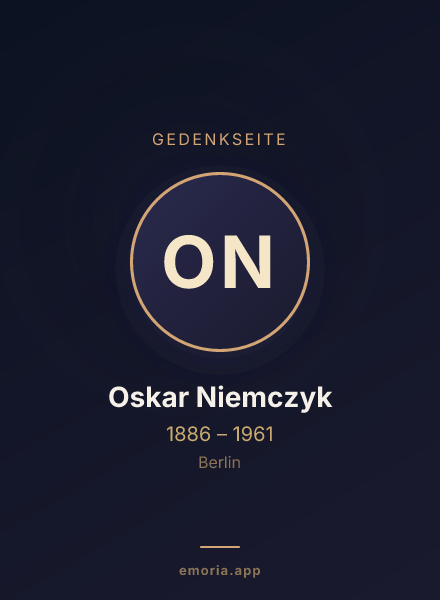 Gedenkportrait von Oskar Niemczyk