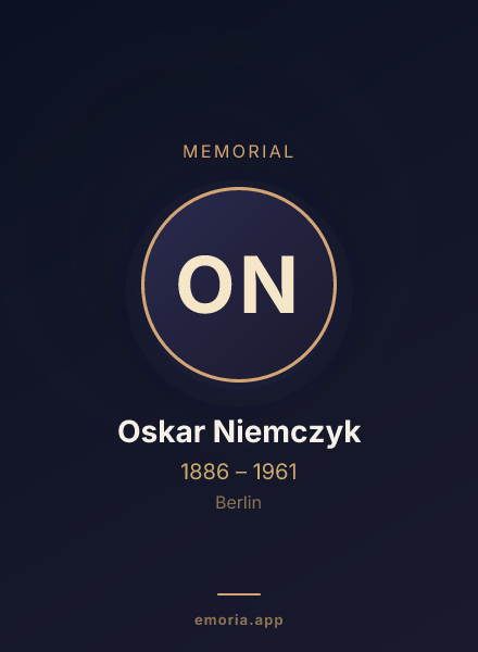 Memorial portrait of Oskar Niemczyk