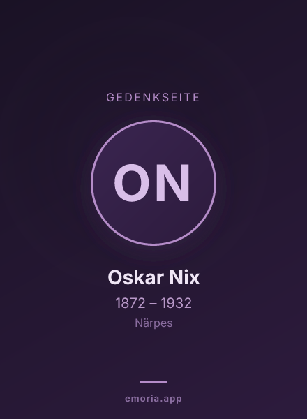 Gedenkportrait von Oskar Nix