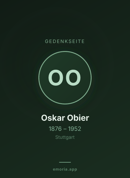 Gedenkportrait von Oskar Obier