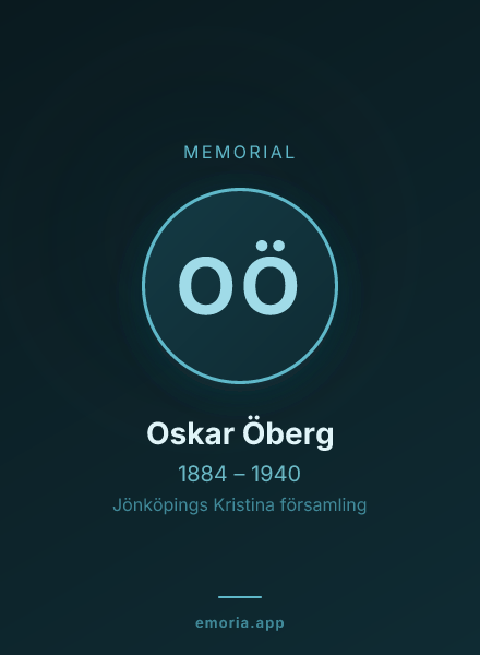 Memorial portrait of Oskar Öberg