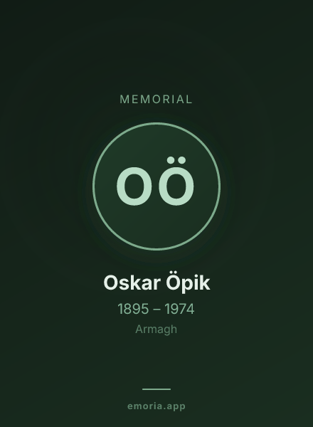 Memorial portrait of Oskar Öpik