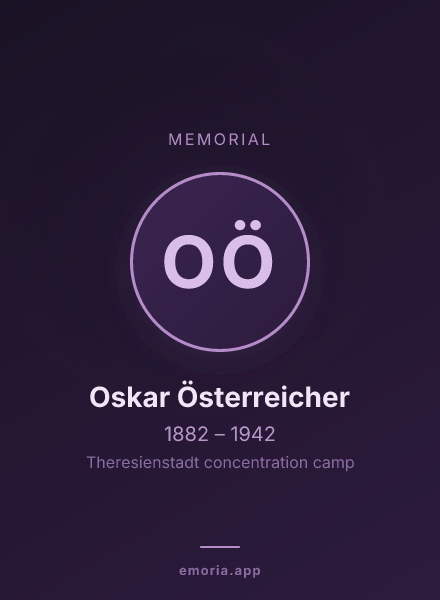 Memorial portrait of Oskar Österreicher