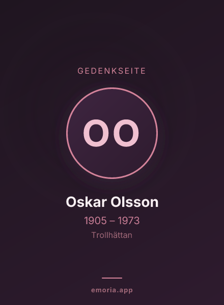 Gedenkportrait von Oskar Olsson