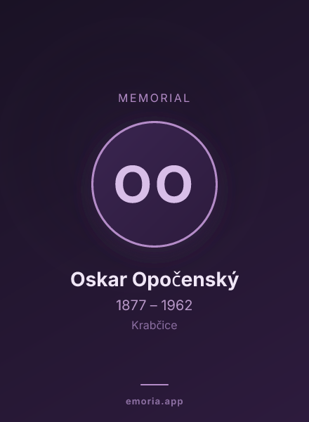 Memorial portrait of Oskar Opočenský