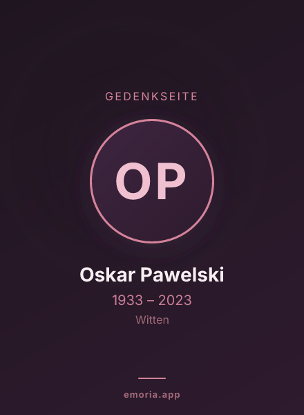 Gedenkportrait von Oskar Pawelski