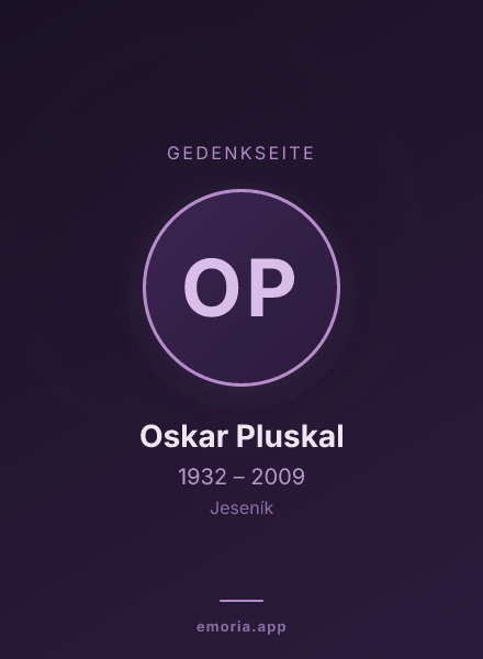 Gedenkportrait von Oskar Pluskal