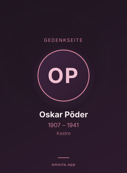 Gedenkportrait von Oskar Põder