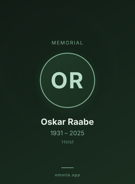 Memorial portrait of Oskar Raabe