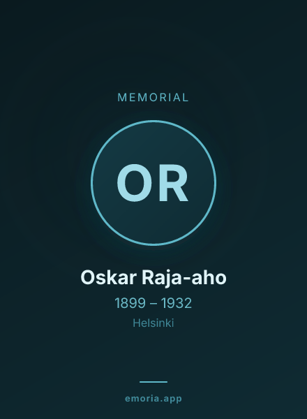 Memorial portrait of Oskar Raja-aho