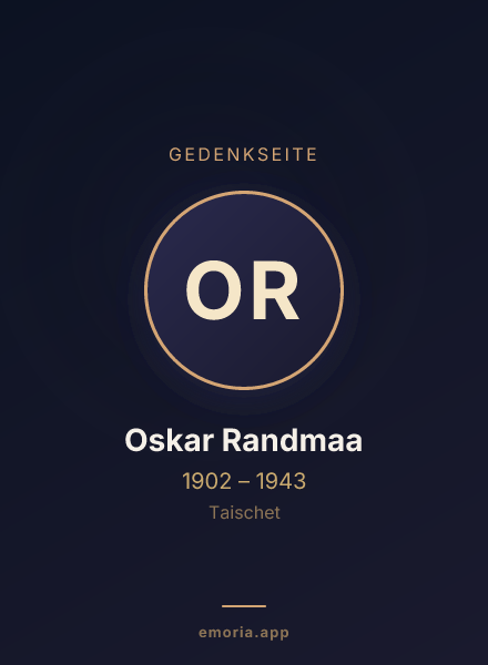 Gedenkportrait von Oskar Randmaa