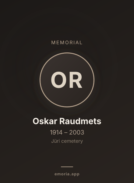 Memorial portrait of Oskar Raudmets