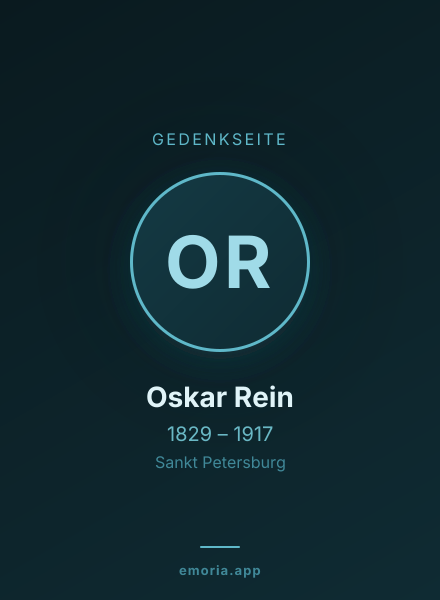 Gedenkportrait von Oskar Rein