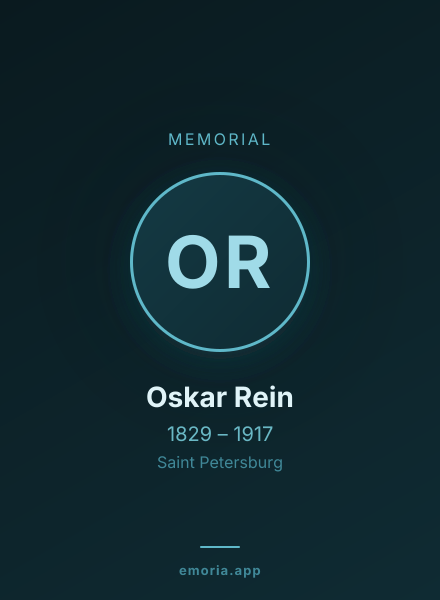 Memorial portrait of Oskar Rein
