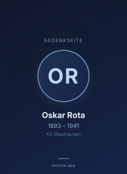 Gedenkportrait von Oskar Rota