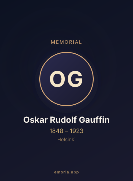 Memorial portrait of Oskar Rudolf Gauffin